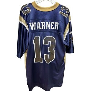 Puma Kurt Warner Rams Jersey NFL Football Navy‎ Gold Jersey Men's Large